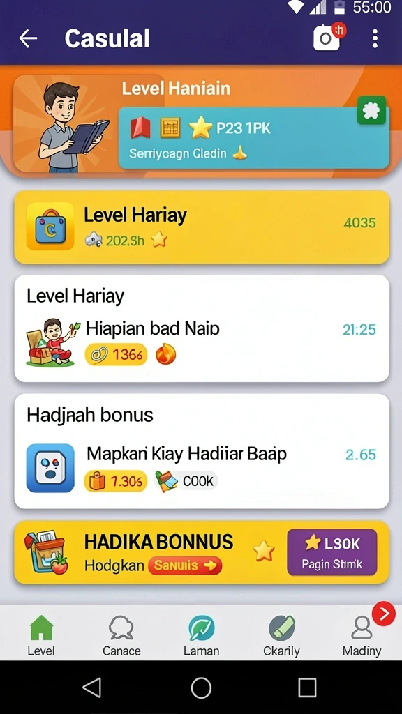 Karakter unik yang bisa dipilih dalam permainan.