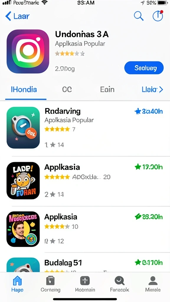 Screenshot menunjukkan tampilan menu awal aplikasinya.